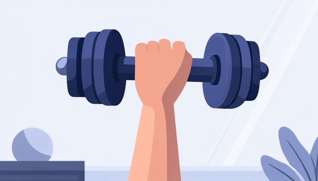 Avambraccio evidenziato durante il curl per i polsi con manubri