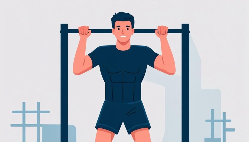 Atleta di calisthenics alle sbarre all'aperto: allenamento a corpo libero