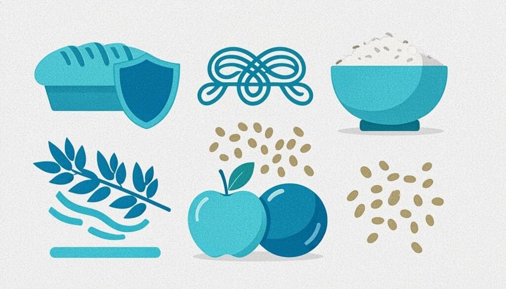 Alimenti ricchi di carboidrati: pane, pasta, riso, frutta e cereali