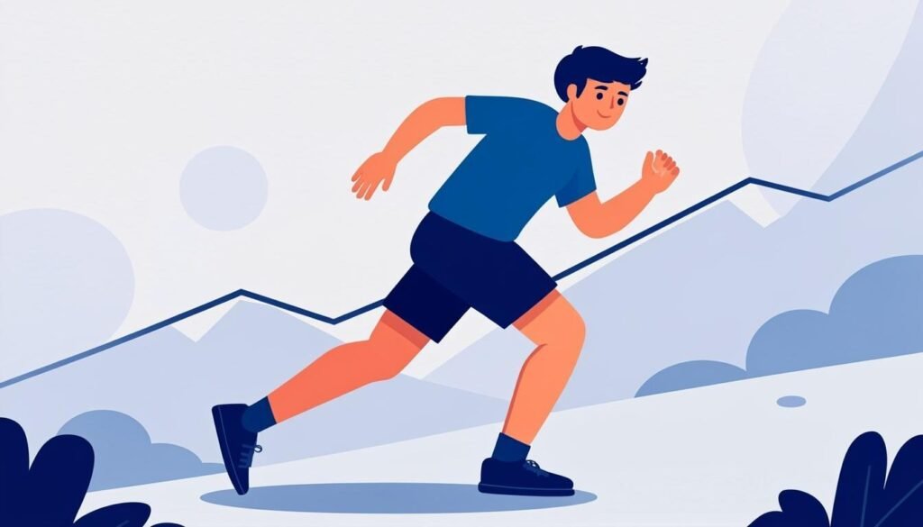 Runner che affronta una salita con profilo altimetrico: la corsa in salita