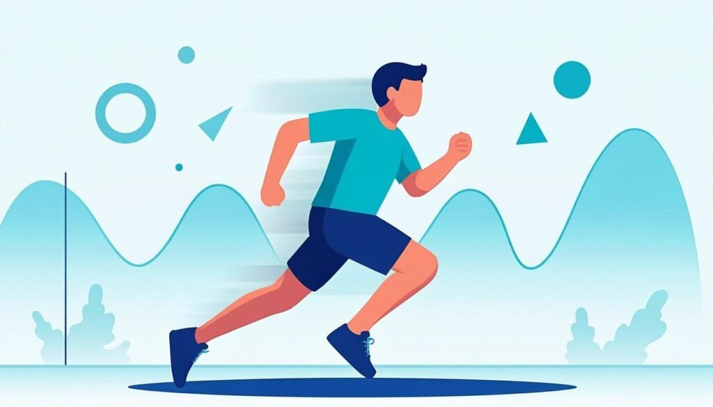 Runner che alterna scatti e corsa lenta con grafico di velocità: il fartlek