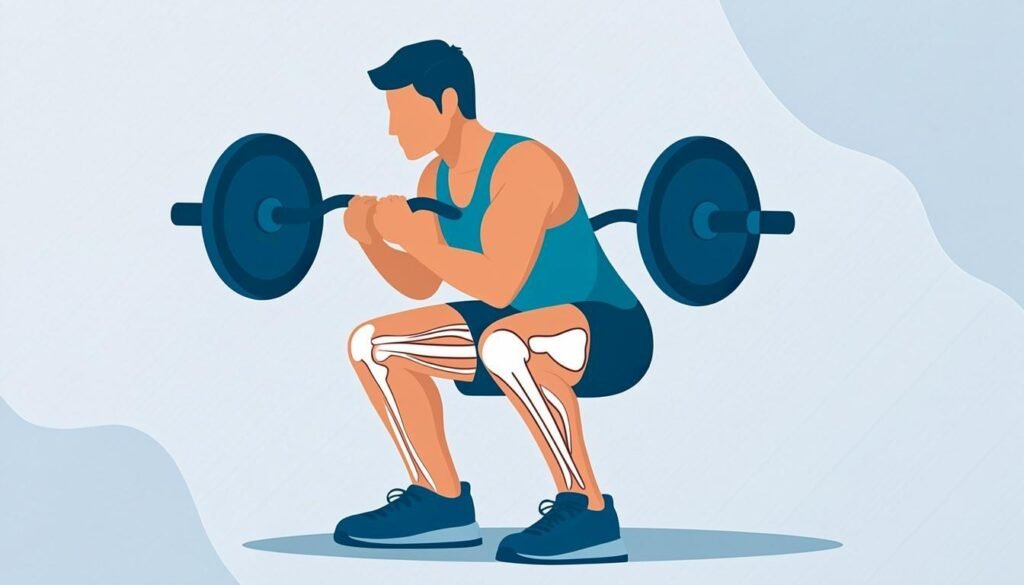 Atleta alla leg curl con gli ischiocrurali evidenziati
