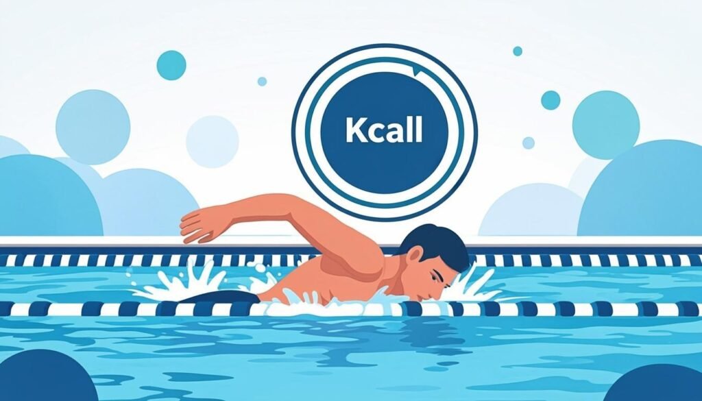 Nuotatore in vasca con contatore calorie: il nuoto per dimagrire