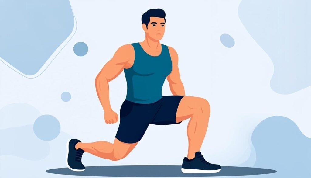 Atleta sugli avampiedi con i polpacci evidenziati