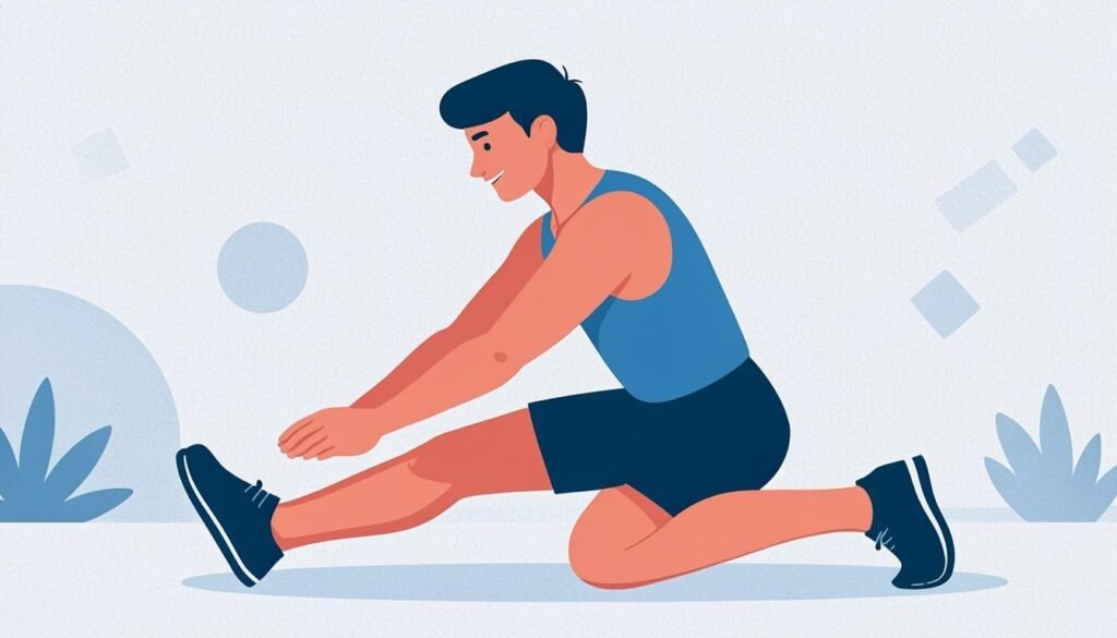 Atleta alla leg extension con i quadricipiti evidenziati