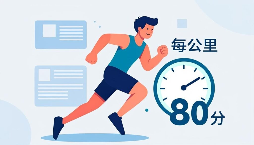 Runner con indicatore di ritmo al chilometro e parziali: il ritmo di corsa |