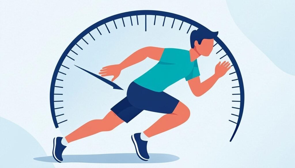 Runner con indicatore che divide zona aerobica e anaerobica: la soglia anaerobica