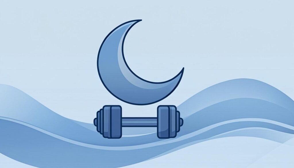 Scena di sonno ristoratore con luna, manubrio e onde di recupero