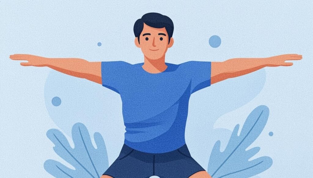 Atleta che esegue le alzate laterali con le spalle evidenziate
